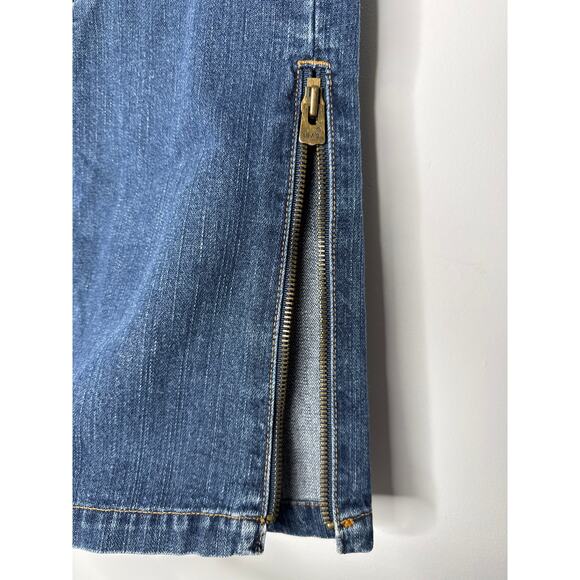 Vintage Levi’s Denim Skirt Superlow Made in USA Y2K zipper slit sides waist 33" - Picture 7 of 11